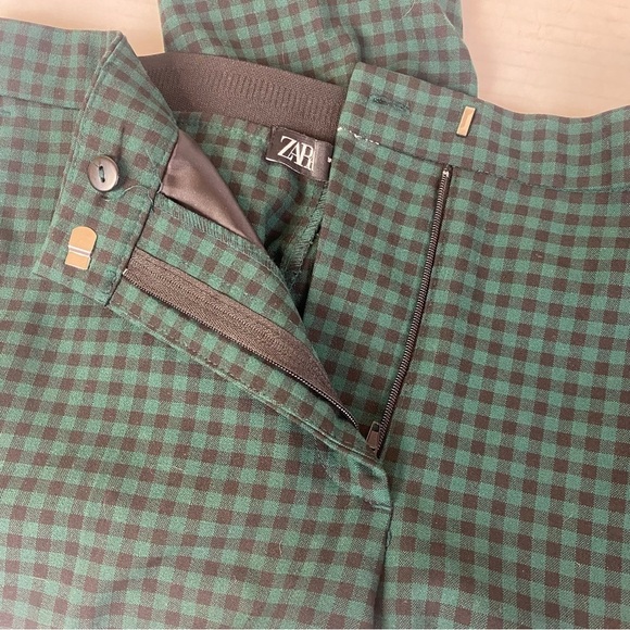 Zara Kelly Green/Black Checkered Pants Size M - Picture 7 of 9